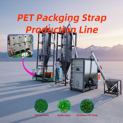 PET Strap Making Machine Featuring Complete Production Line from Pre drying to Winding with Traction Stretching and Embossing Steps