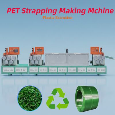 Tek vidalı PET şerit üretim hattı, 38CrMoALA vida malzemesi, 250-500 KG / H kapasite ve özelleştirilebilir embossing desenleri